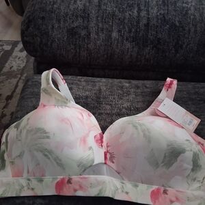 Cacique Pink and Green Floral Women's Bra